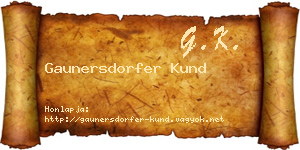 Gaunersdorfer Kund névjegykártya